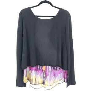 Subtle Luxury Cashmere Silk Sweater Womens S/M Black Art To Wear Contemporary